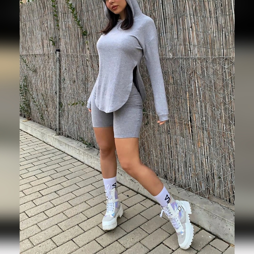 Biker Short Set - HeatherGrey